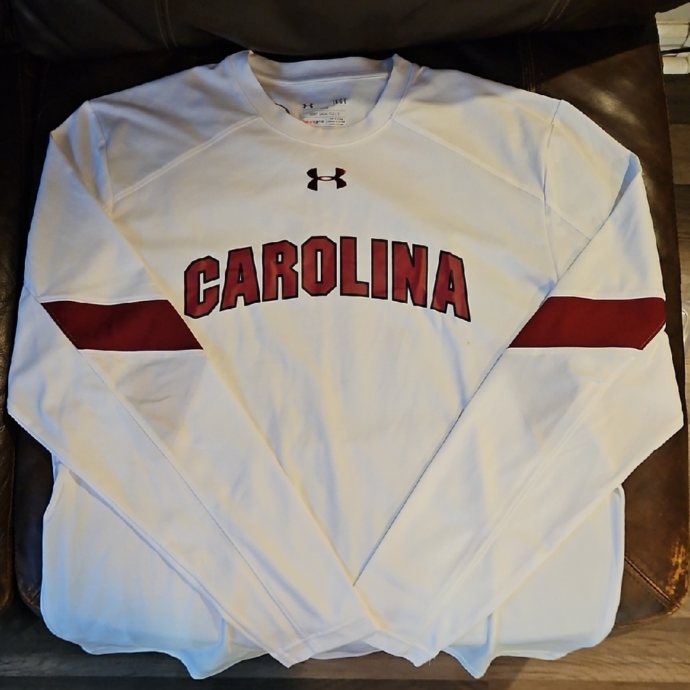 University Of South Carolina Under Armour White Long Sleeve Shirt